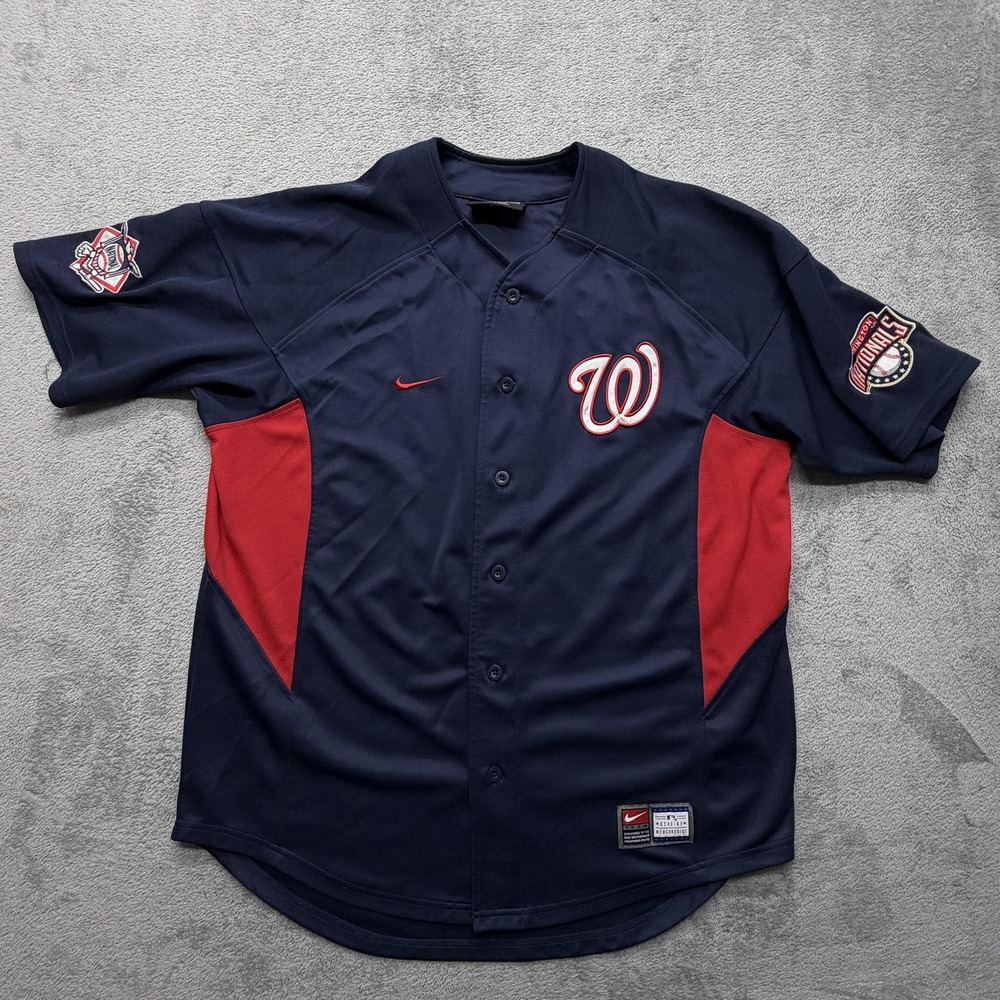 Vintage‎ Washington Nationals Jersey Mens Large MLB Nike Batting Practice